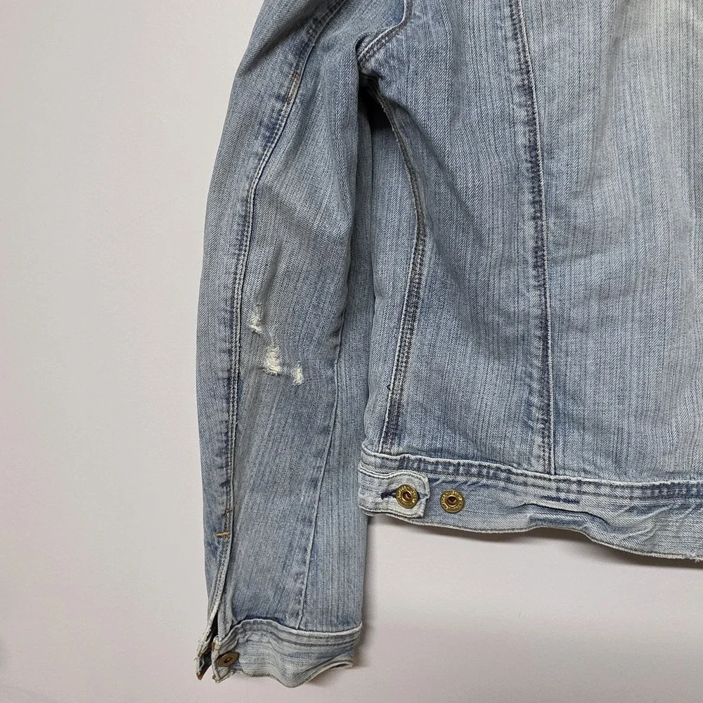 Polo Jeans Co Denim Jacket Women's MED Lydia Distressed Ralph Lauren Jean Jacket - Picture 5 of 7